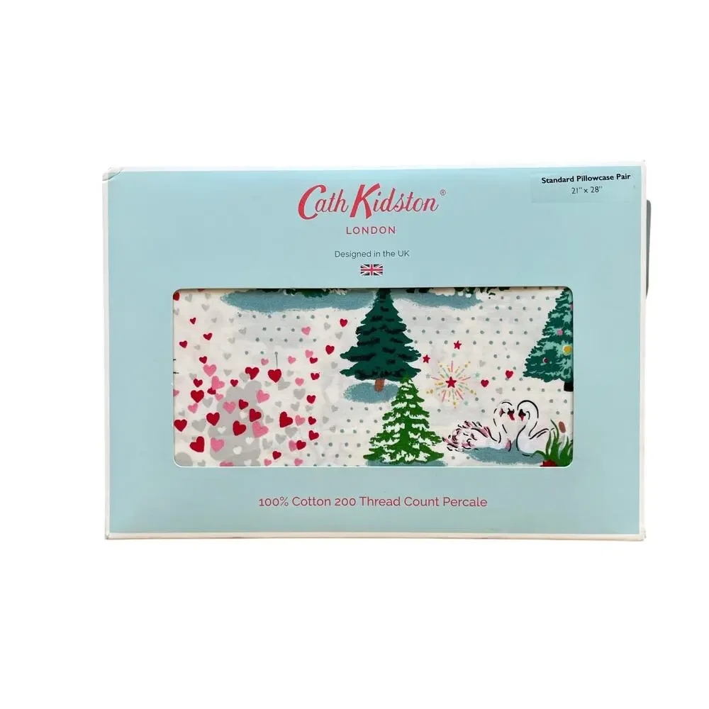 Cath Kidston London Shine Bright Christmas Holiday Standard Pillowcase Set NEW